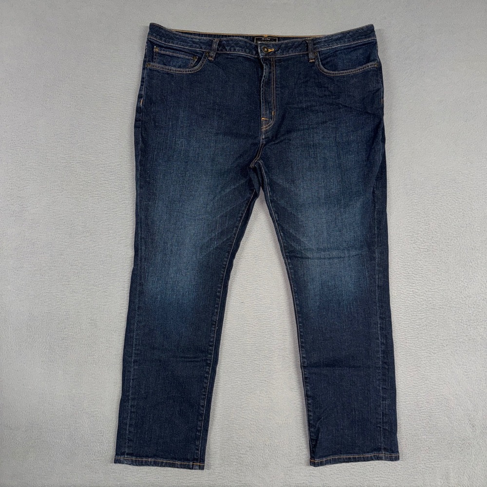 Jos A Bank Jeans Mens 42x30 Blue Traditional Fit Reserve Dark Wash Denim Stretch